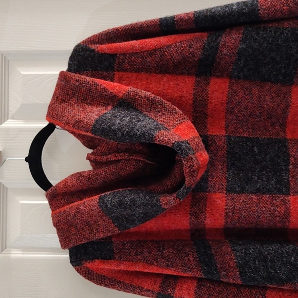 Natural Reflections Buffalo Plaid Red Black 1XL Sweater Cardigan Hoodie Pockets - Picture 5 of 5